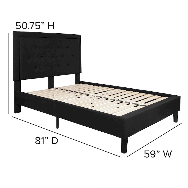 Lit plateforme capitonné avec matelas à ressorts ensachés de 10 po