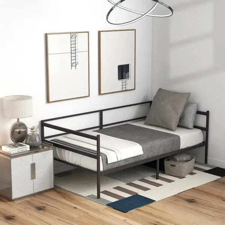 Lit de repos en métal de taille simple pour le salon ou la chambre