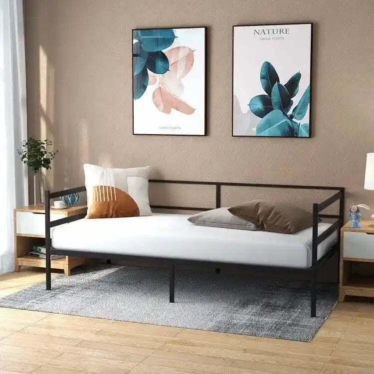 Lit de repos en métal de taille simple pour le salon ou la chambre