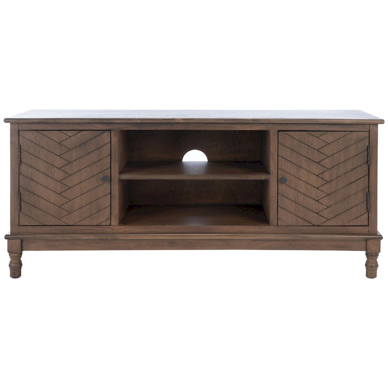 Meuble TV multimédia de rangement à 2 portes et 2 étagères - 47.3 W x 15.8 L x 20 H - 47Wx16Dx20H