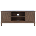Meuble TV multimédia de rangement à 2 portes et 2 étagères - 47.3 W x 15.8 L x 20 H - 47Wx16Dx20H