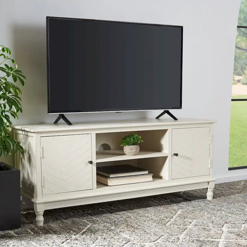 SAFAVIEH Echo 2-Door 2-Shelf Storage TV Media Stand - 47.3 W x 15.8 L x 20 H - 47Wx16Dx20H