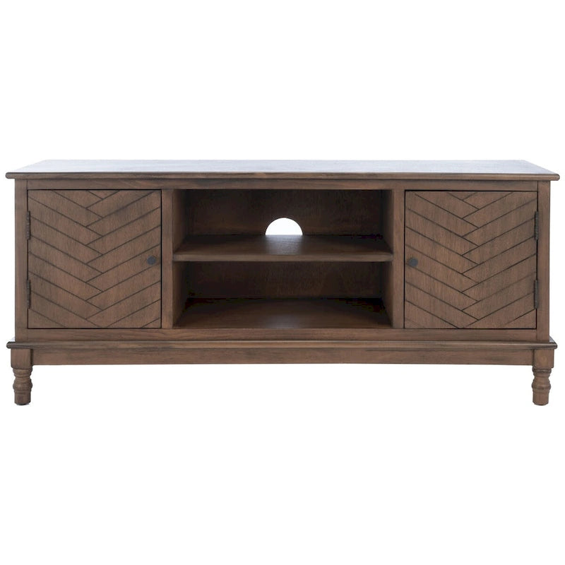 Meuble TV multimédia de rangement à 2 portes et 2 étagères - 47.3 W x 15.8 L x 20 H - 47Wx16Dx20H