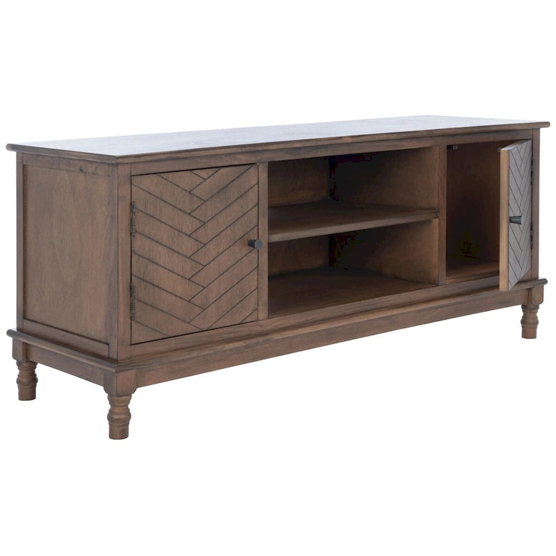 Meuble TV multimédia de rangement à 2 portes et 2 étagères - 47.3 W x 15.8 L x 20 H - 47Wx16Dx20H