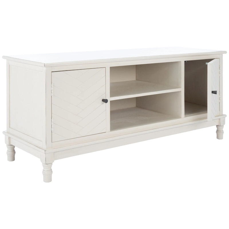Meuble TV multimédia de rangement à 2 portes et 2 étagères - 47.3 W x 15.8 L x 20 H - 47Wx16Dx20H