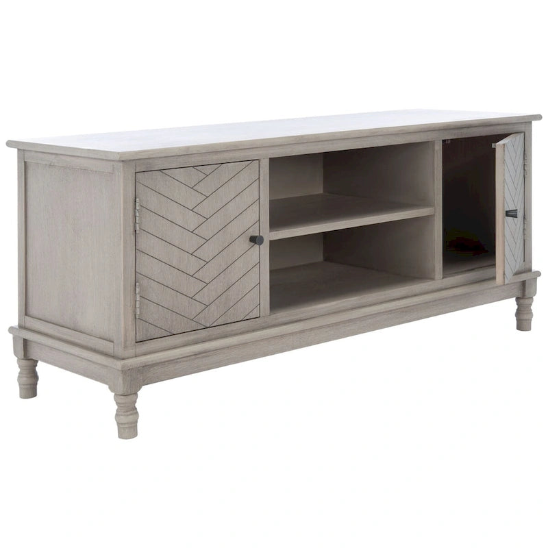 Meuble TV multimédia de rangement à 2 portes et 2 étagères - 47.3 W x 15.8 L x 20 H - 47Wx16Dx20H
