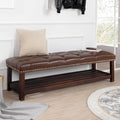 Banc rembourré avec base en bois pour chambre et entrée