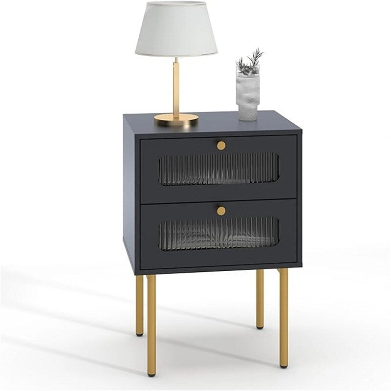 Petite table de chevet avec tiroirs pour chambre - 11.8D x 15.7W x 22.4H