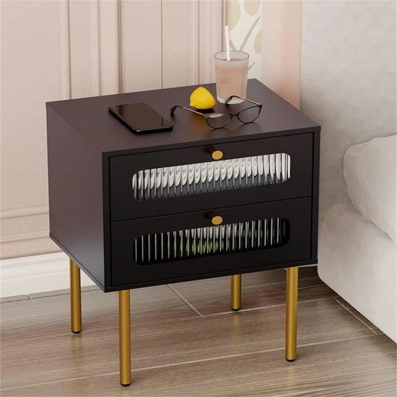 Petite table de chevet avec tiroirs pour chambre - 11.8D x 15.7W x 22.4H