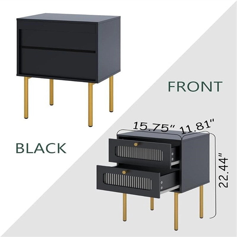 Petite table de chevet avec tiroirs pour chambre - 11.8D x 15.7W x 22.4H