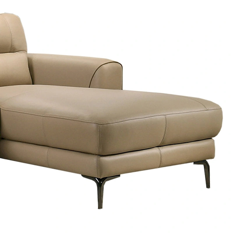 Juego de sofá seccional de 2 piezas de cuero sintético con patas de metal