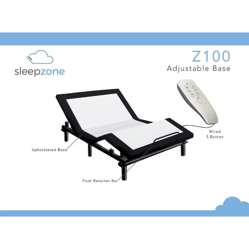 Ensemble matelas en mousse à mémoire de forme de 12 pouces et lit réglable
