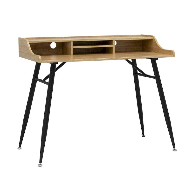 Bureau secrétaire moderne de 45 de large avec rangement bas et pieds fuselés en métal