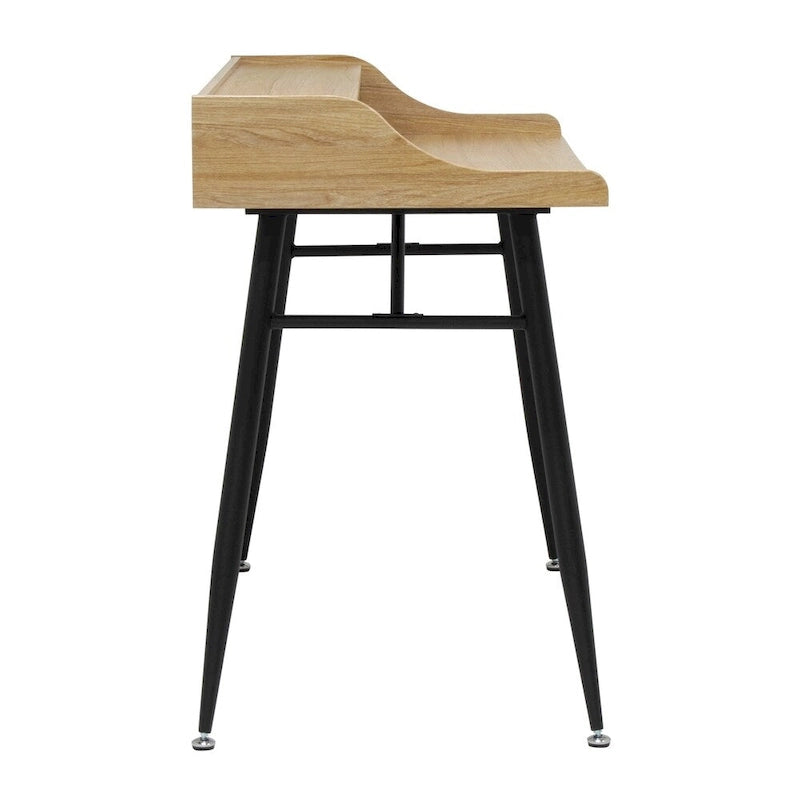 Bureau secrétaire moderne de 45 de large avec rangement bas et pieds fuselés en métal