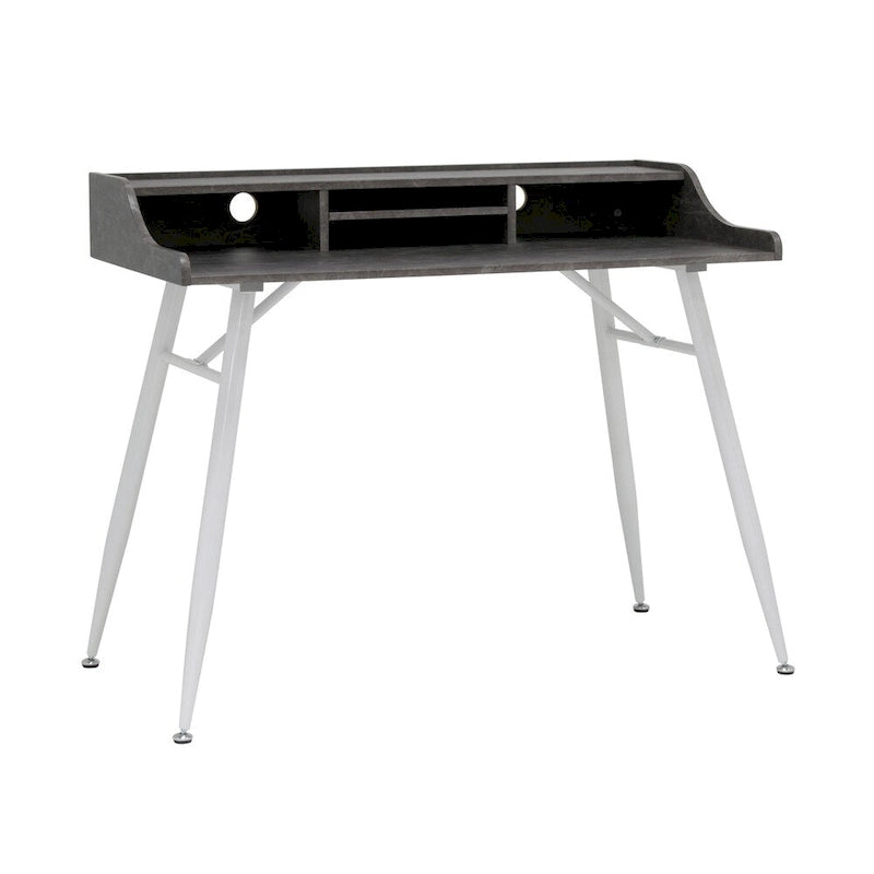 Bureau secrétaire moderne de 45 de large avec rangement bas et pieds fuselés en métal