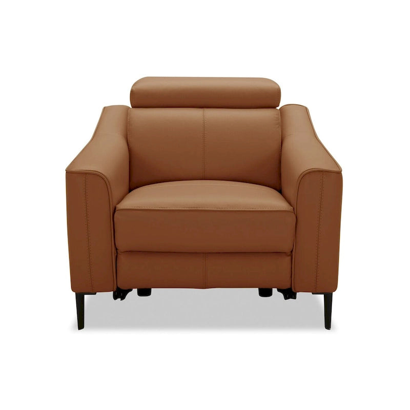 Fauteuil inclinable moderne en cuir camel