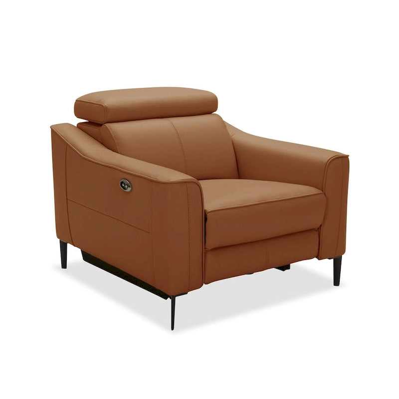 Fauteuil inclinable moderne en cuir camel