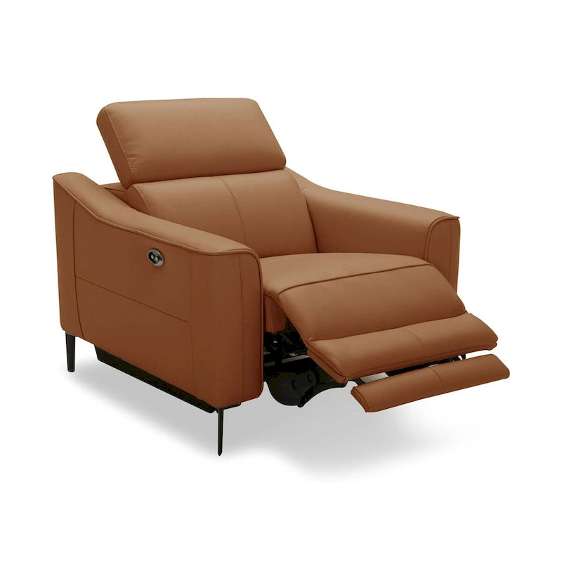 Fauteuil inclinable moderne en cuir camel