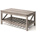 Table basse, table centrale, table à thé avec étagère - H 18.1 po x L 40.2 po x P 22 po