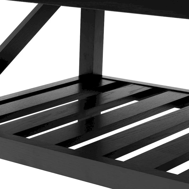 Table basse, table centrale, table à thé avec étagère - H 18.1 po x L 40.2 po x P 22 po