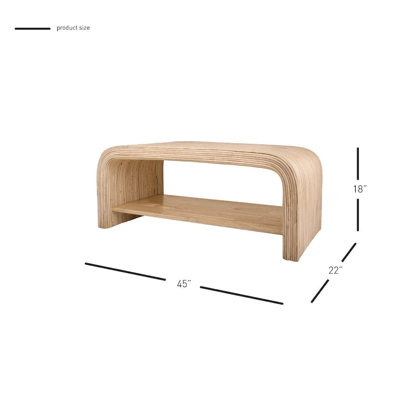 Table basse en rotin et table d’appoint