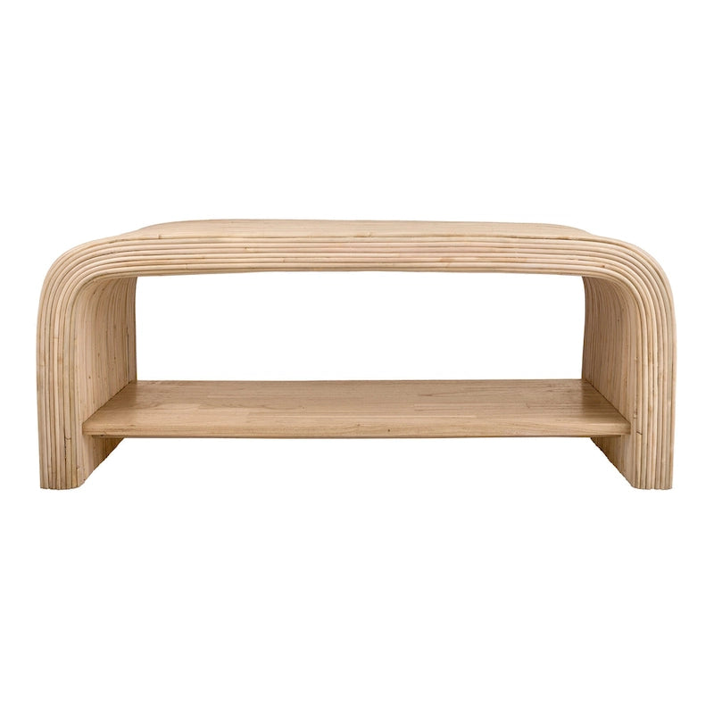 Table basse en rotin et table d’appoint