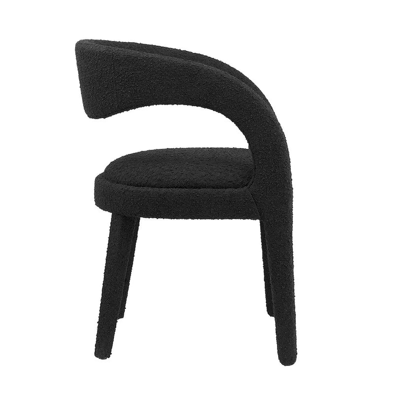 Ensemble de deux chaises de salle à manger rembourrées en bouclé