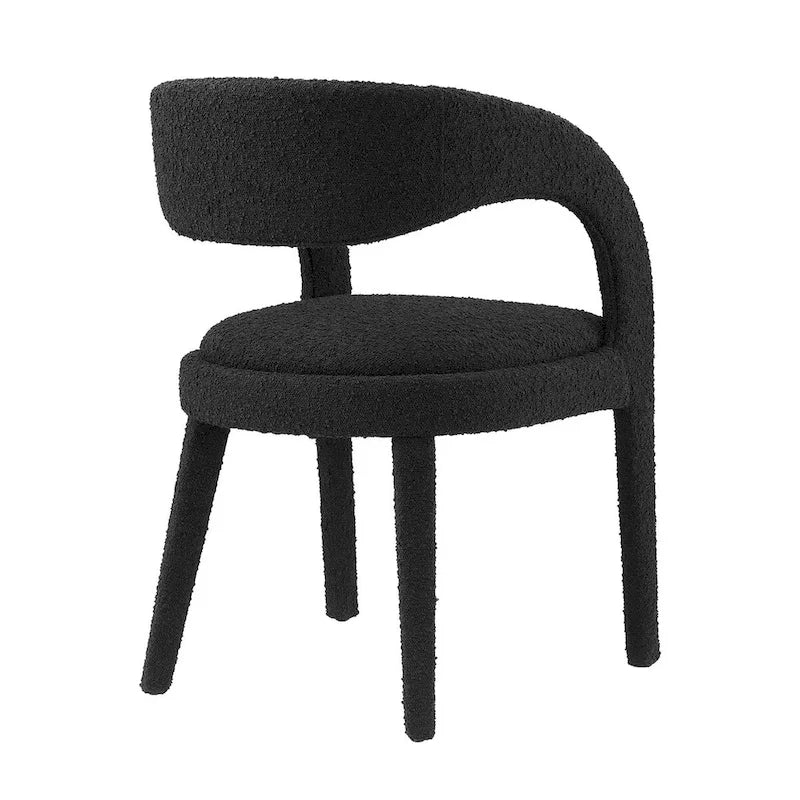 Ensemble de deux chaises de salle à manger rembourrées en bouclé