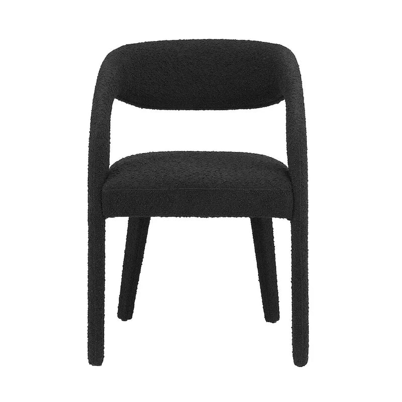 Ensemble de deux chaises de salle à manger rembourrées en bouclé