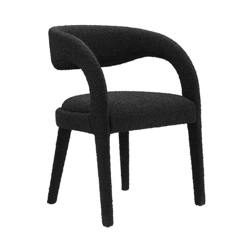 Ensemble de deux chaises de salle à manger rembourrées en bouclé
