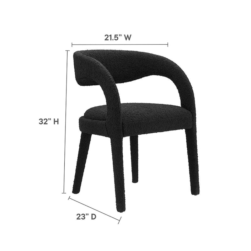 Ensemble de deux chaises de salle à manger rembourrées en bouclé