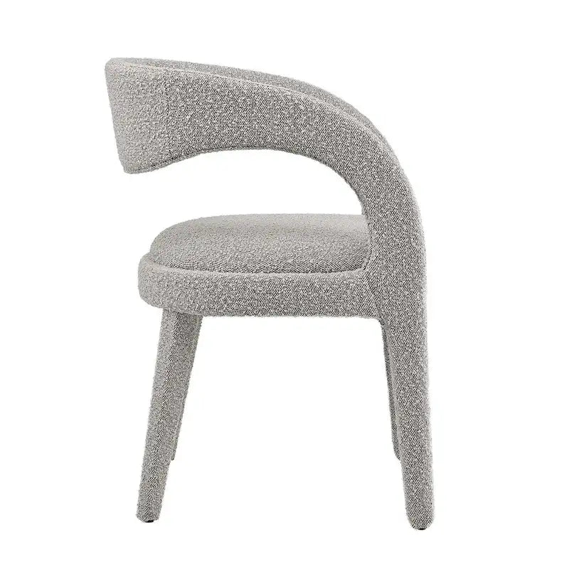 Ensemble de deux chaises de salle à manger rembourrées en bouclé