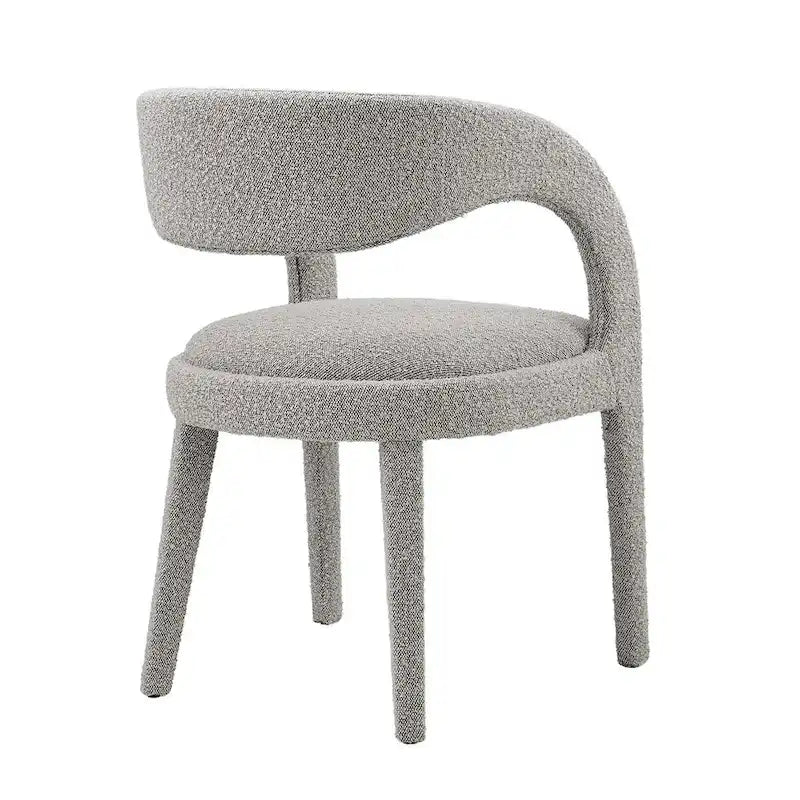 Ensemble de deux chaises de salle à manger rembourrées en bouclé