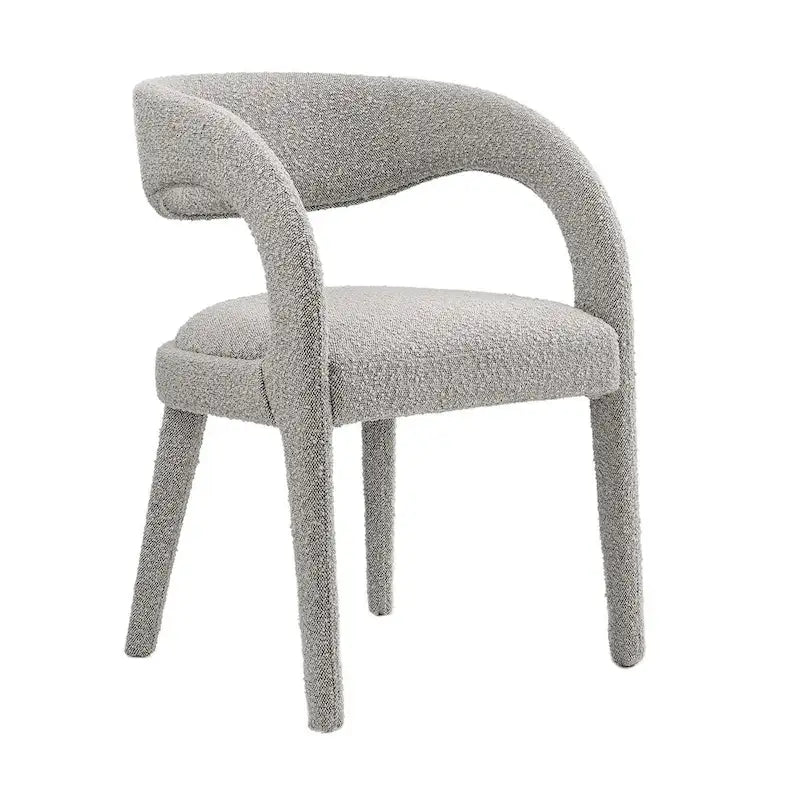 Ensemble de deux chaises de salle à manger rembourrées en bouclé