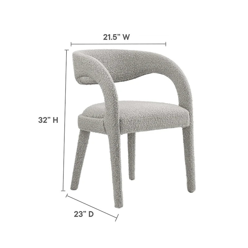 Ensemble de deux chaises de salle à manger rembourrées en bouclé