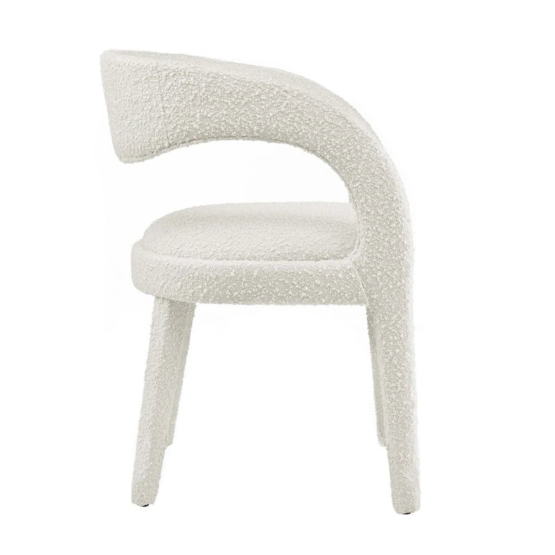 Ensemble de deux chaises de salle à manger rembourrées en bouclé