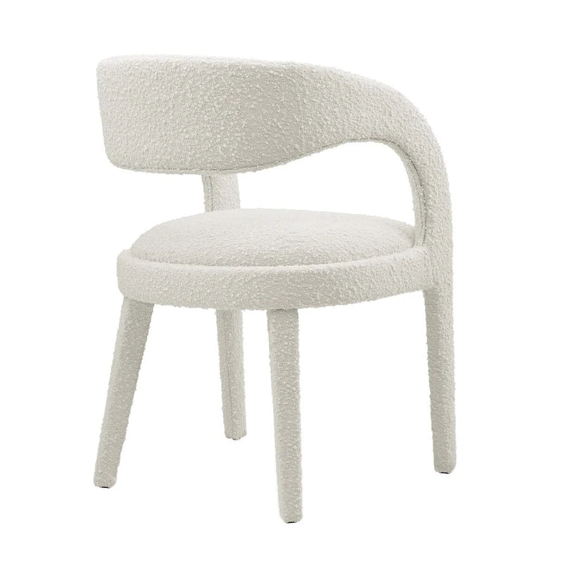 Ensemble de deux chaises de salle à manger rembourrées en bouclé