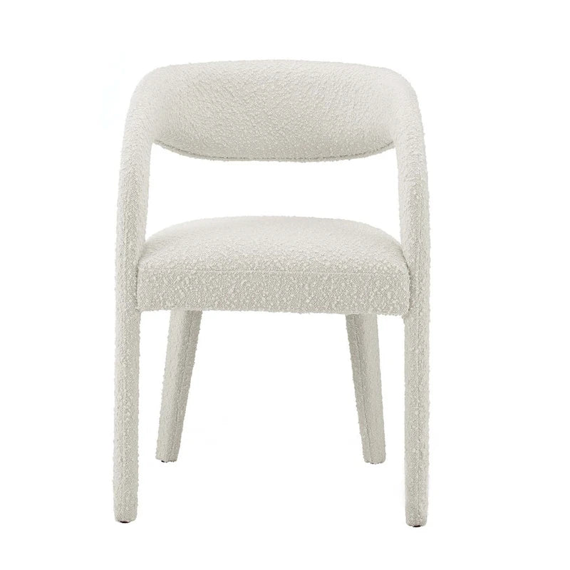Ensemble de deux chaises de salle à manger rembourrées en bouclé
