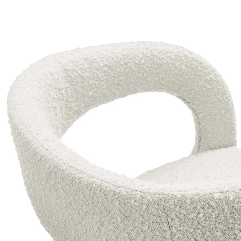 Ensemble de deux chaises de salle à manger rembourrées en bouclé