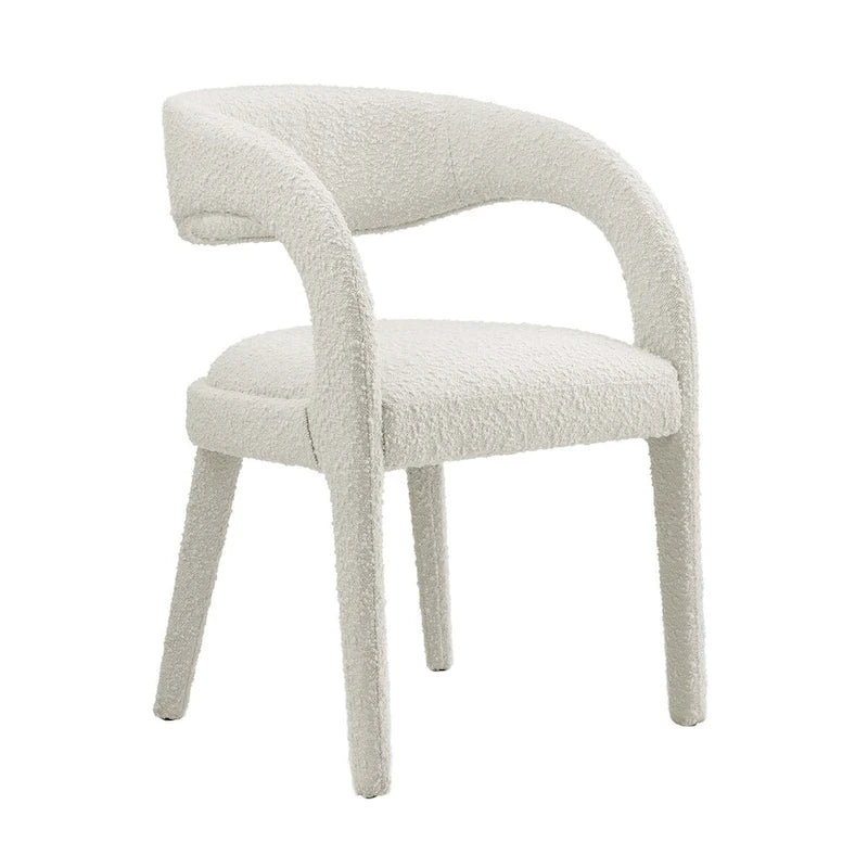 Ensemble de deux chaises de salle à manger rembourrées en bouclé