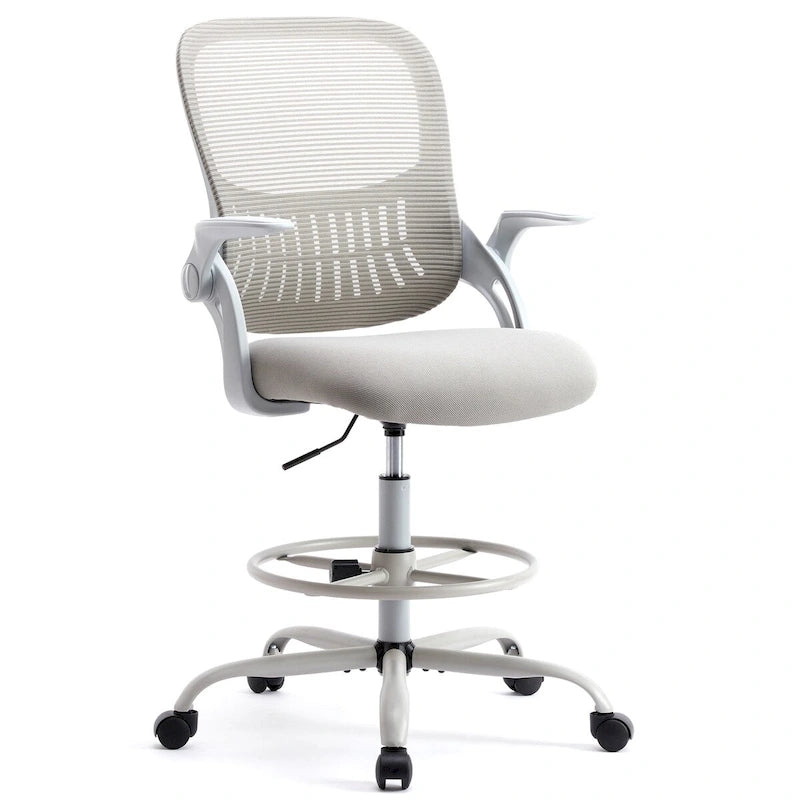 Chaise haute ergonomique de bureau pour dessin avec accoudoirs rabattables