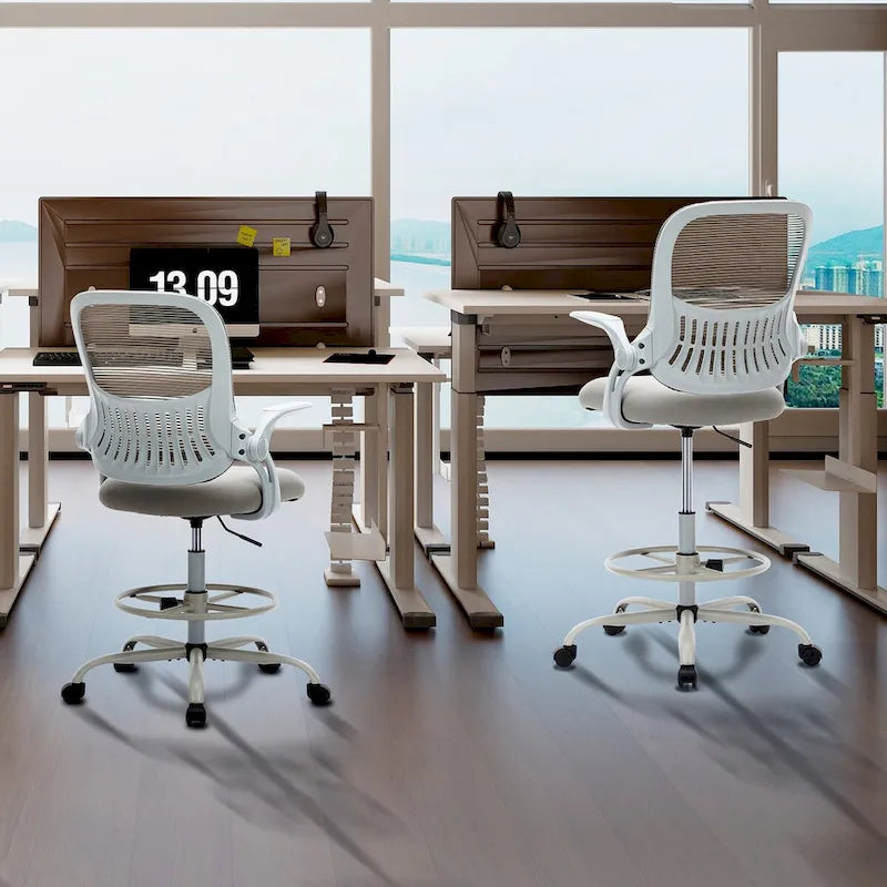 Chaise haute ergonomique de bureau pour dessin avec accoudoirs rabattables