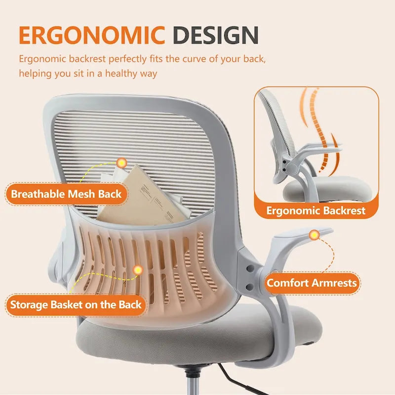 Chaise haute ergonomique de bureau pour dessin avec accoudoirs rabattables