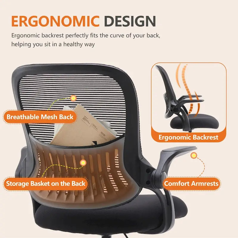 Chaise haute ergonomique de bureau pour dessin avec accoudoirs rabattables